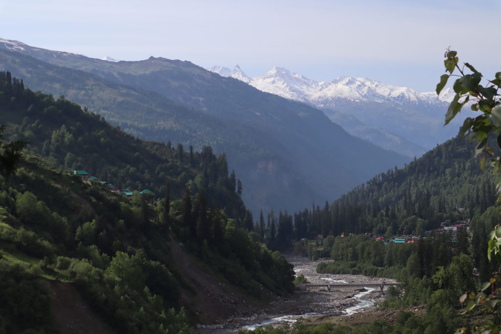 Manali August deep monsoon waterfalls Beas River green hills